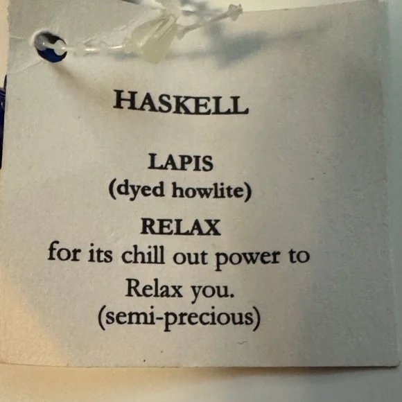 Lapis Dyed Howlite Chipped Stone Bracelet | Semi-Precious Relaxation Jewelry - Picture 2 of 4